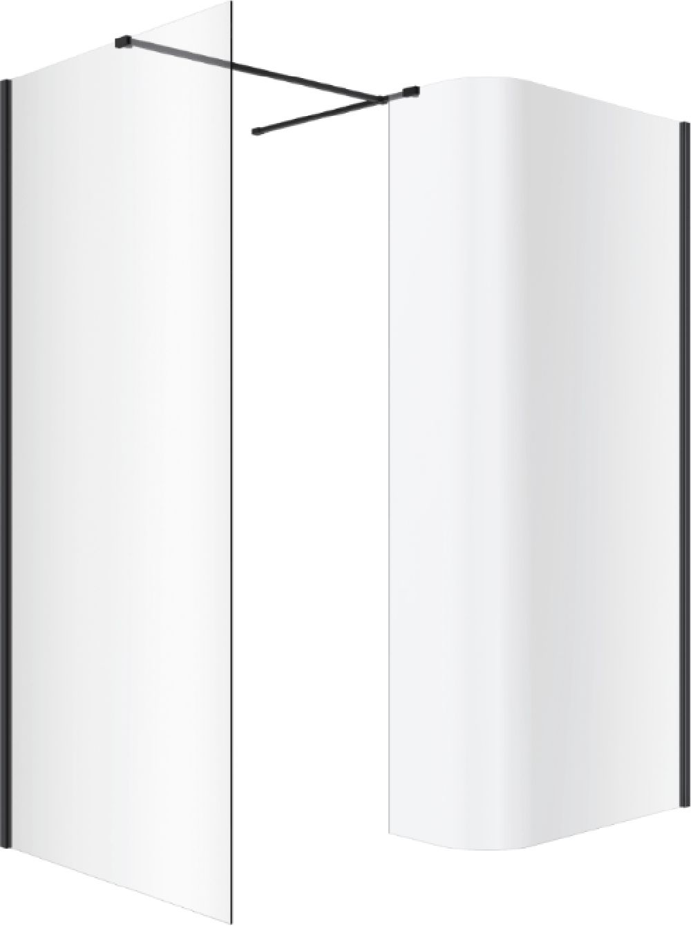 Set paroi de douche walk-in Excellent Vidoq KAEX.1507.830.LP.BL, paroi de douche walk-in Excellent Vidoq KAEX.1506.900.LP.BL