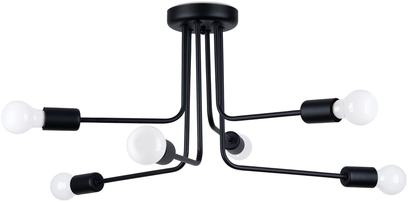 Sollux Lighting Norah plafonnier 6x15 W noir SL.1452