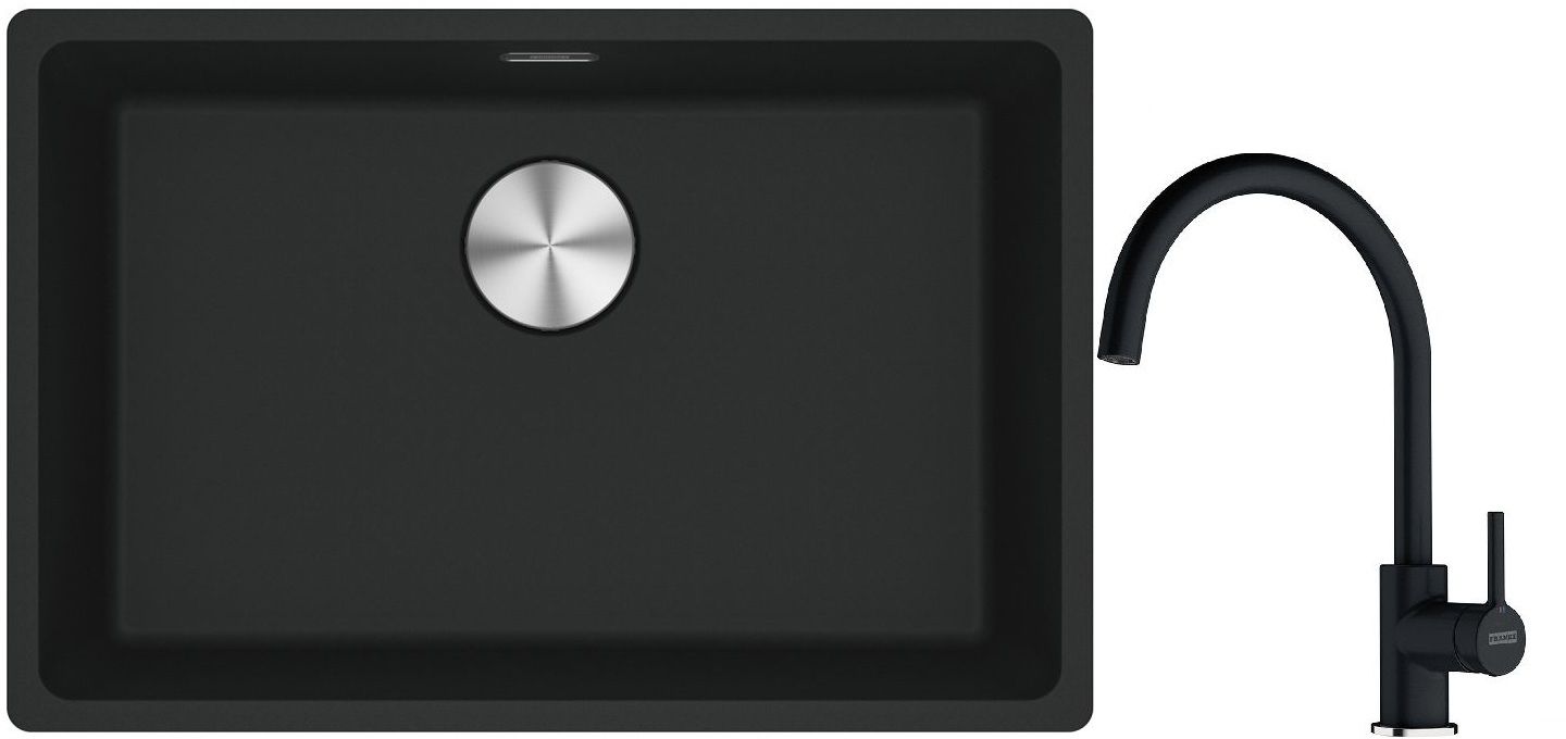 Set évier en granit Franke Maris 125.0687.256, mitigeur de cuisine Franke Lina 115.0626.020