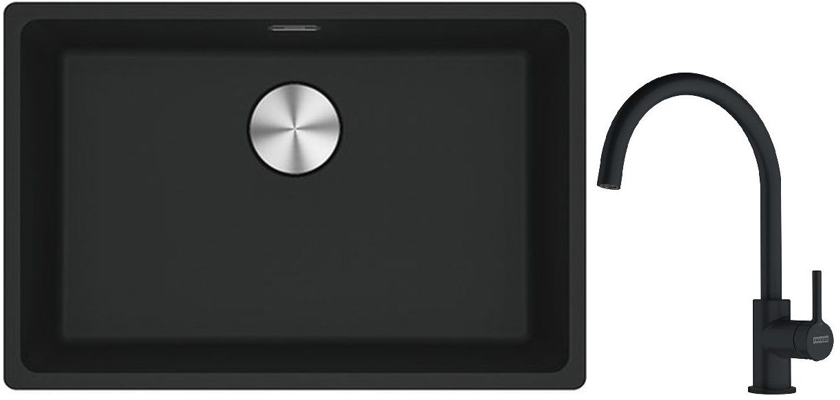 Set évier en granit Franke Maris 125.0687.252, mitigeur de cuisine Franke Lina 115.0626.019