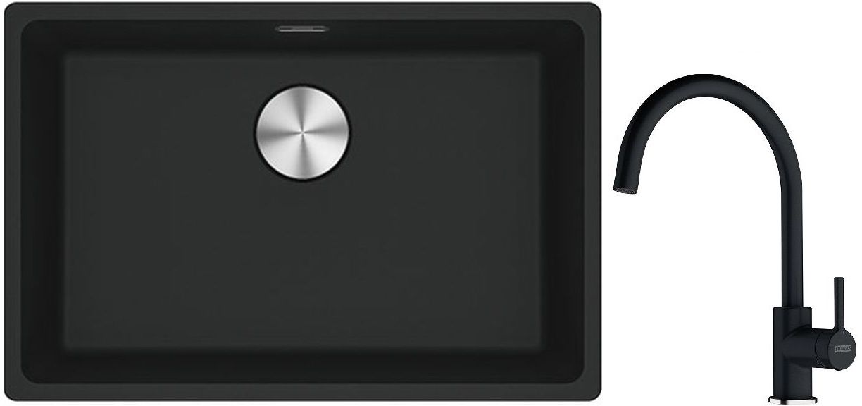 Set évier en granit Franke Maris 125.0687.252, mitigeur de cuisine Franke Lina 115.0626.020