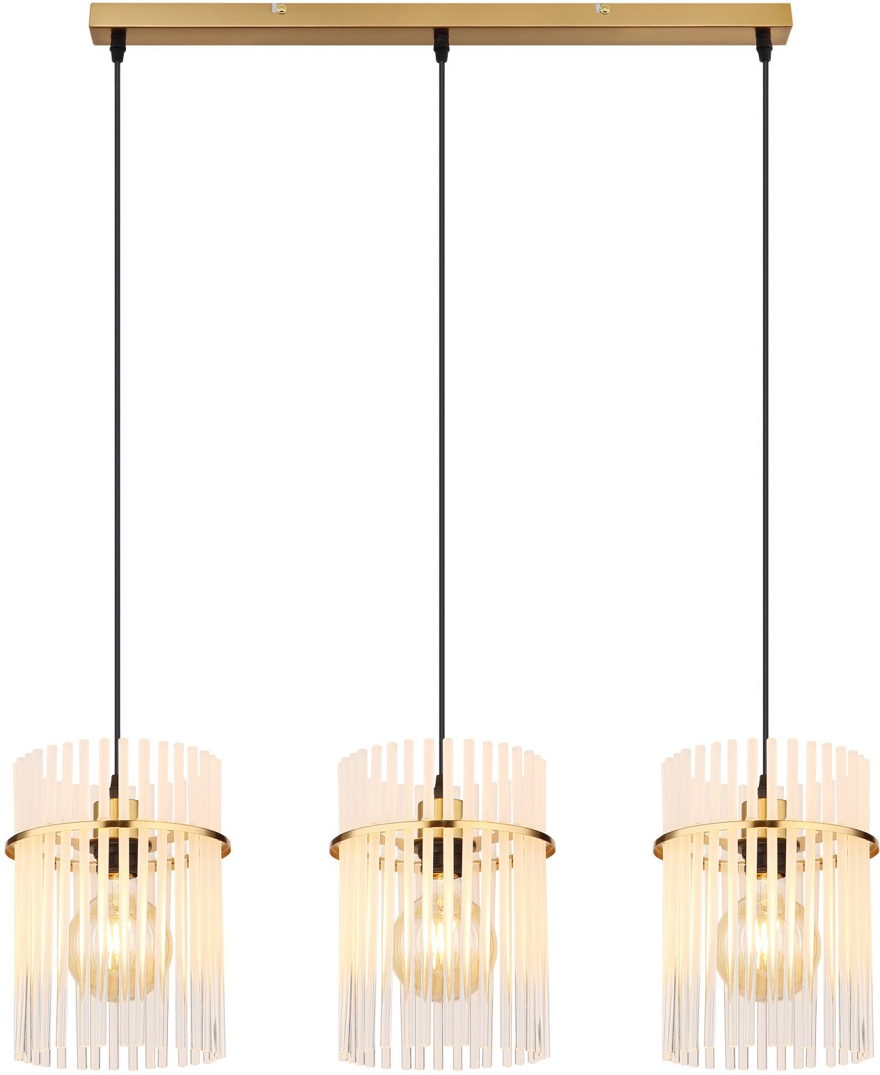 Globo Lighting Gorley lampe suspendue 3x60 W blanc-noir-doré 15698-3HM