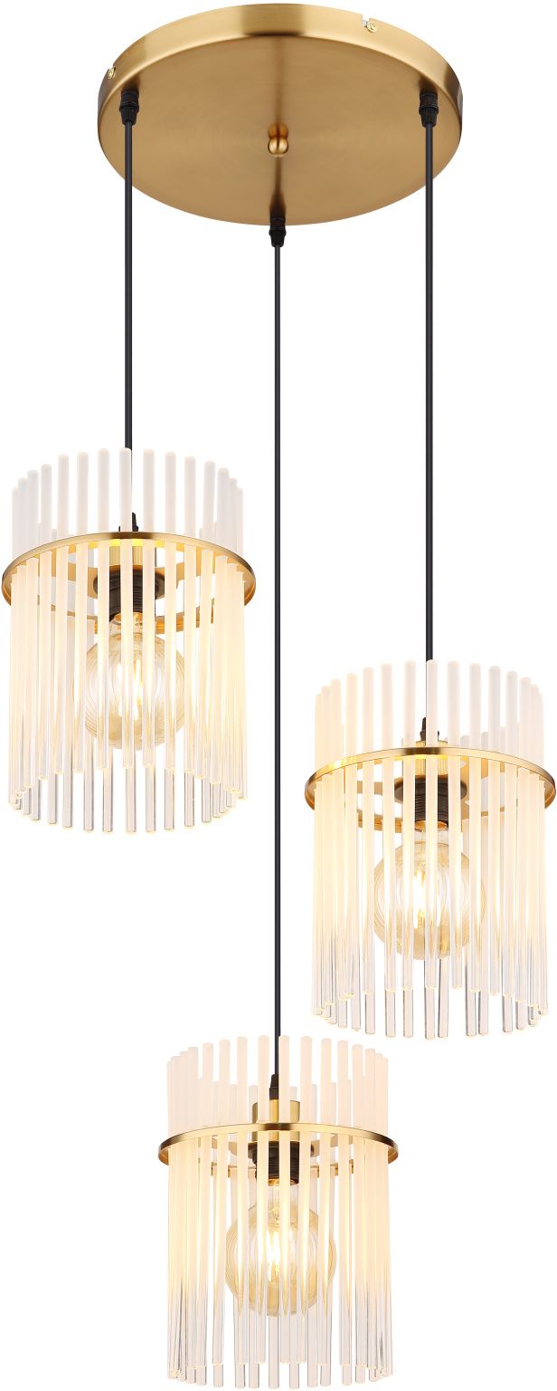 Globo Lighting Gorley lampe suspendue 3x60 W blanc-noir-doré 15698-3HRM