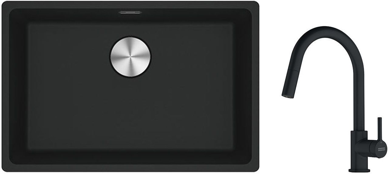 Set évier en granit Franke Maris 125.0687.252, mitigeur de cuisine Franke Lina 115.0626.053