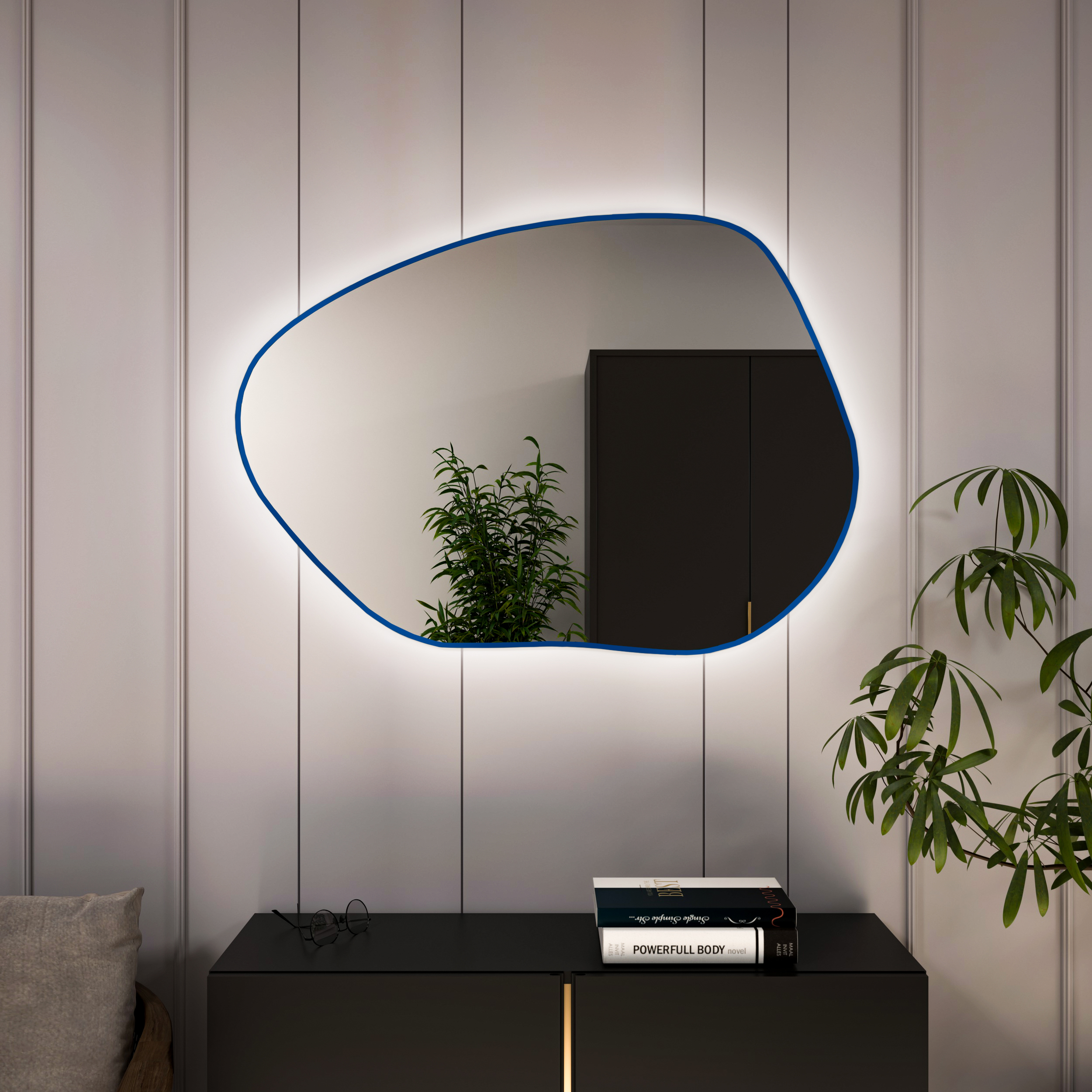 Baltica Design Bright Stain I miroir 50x36 cm avec éclairage bleu 5904107931425