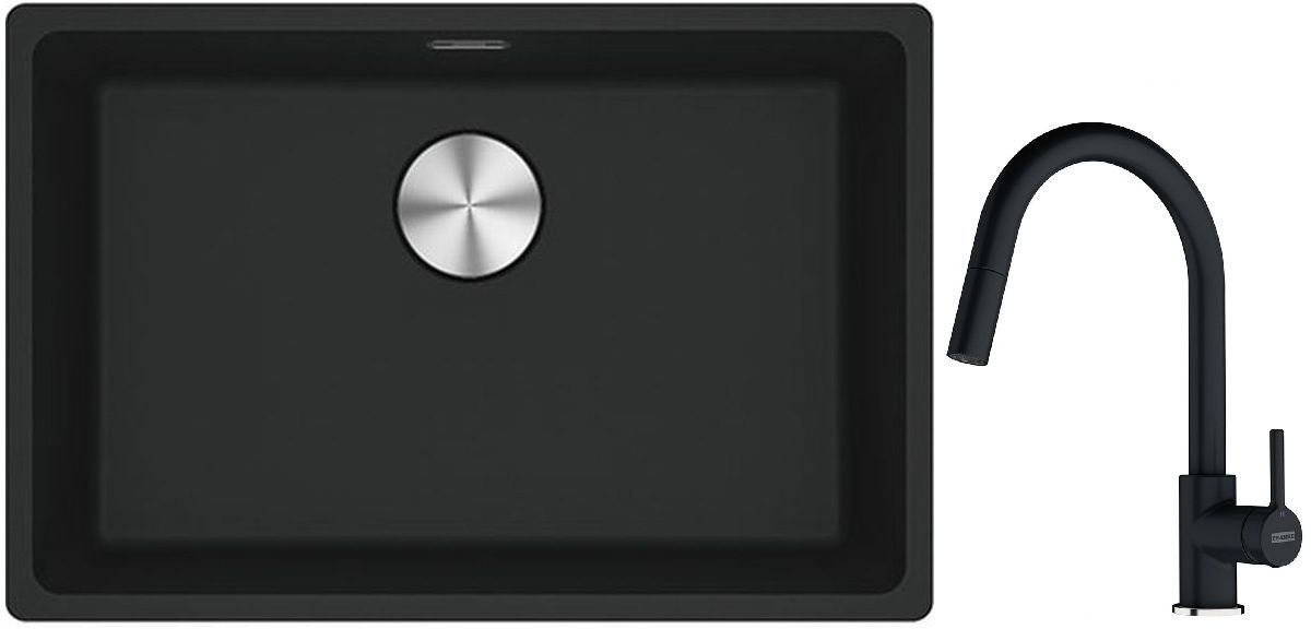 Set évier en granit Franke Maris 125.0687.252, mitigeur de cuisine Franke Lina 115.0626.055