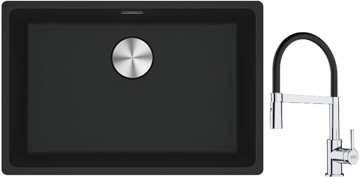 Set évier en granit Franke Maris 125.0687.252, mitigeur de cuisine Franke Lina 115.0626.085