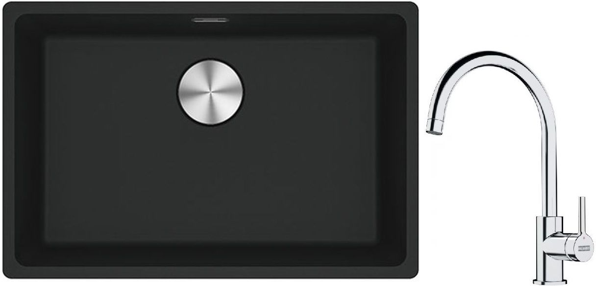 Set évier en granit Franke Maris 125.0687.252, mitigeur de cuisine Franke Lina 115.0693.228