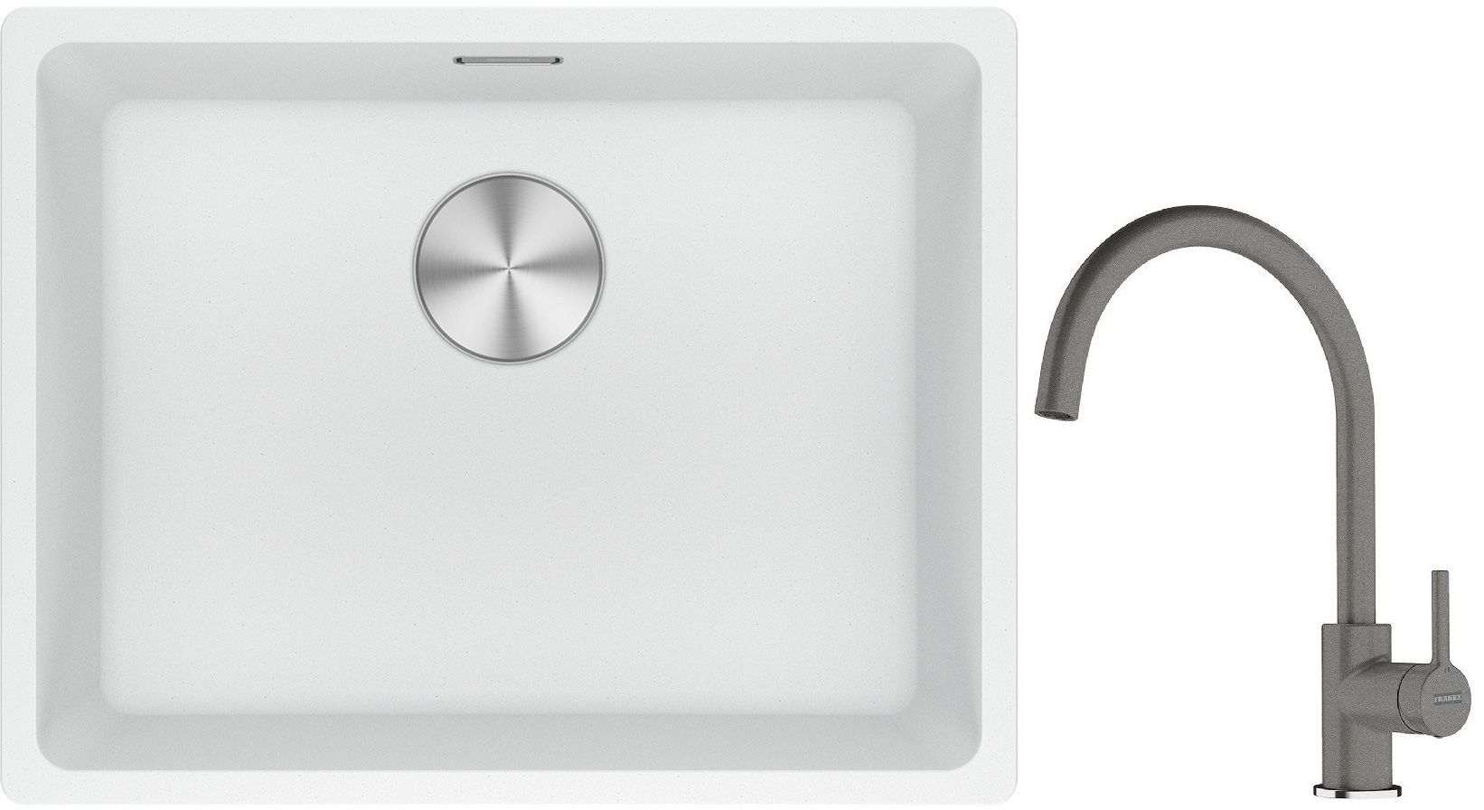 Set évier en granit Franke Maris 125.0687.255, mitigeur de cuisine Franke Lina 115.0626.022