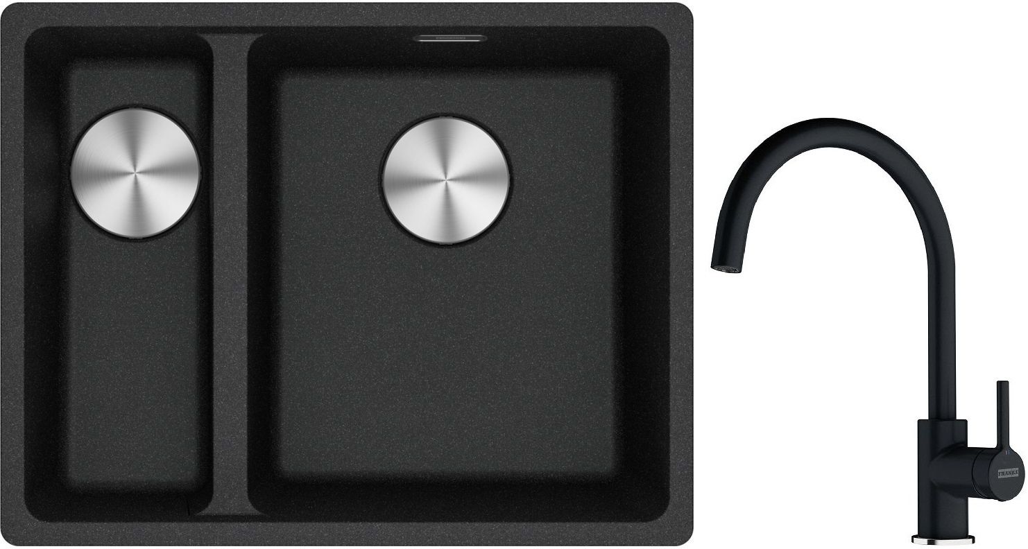Set évier en granit Franke Maris 125.0687.269, mitigeur de cuisine Franke Lina 115.0626.020