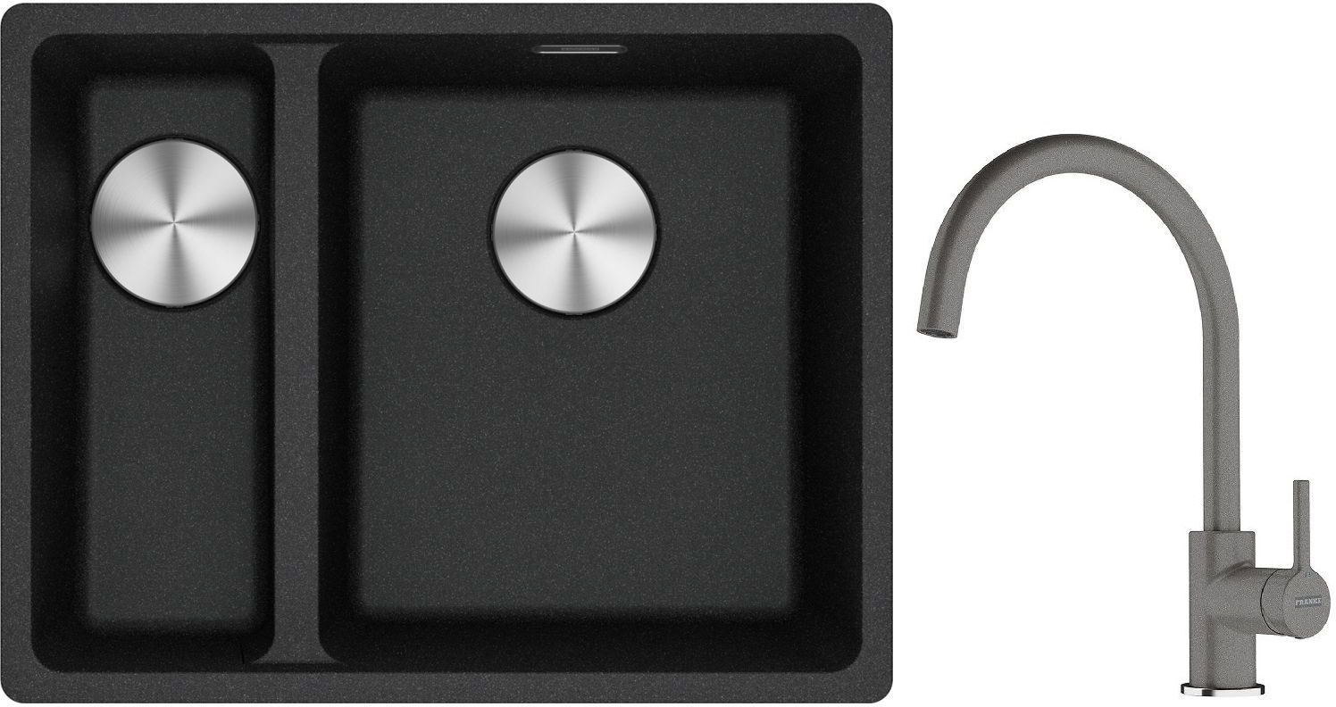 Set évier en granit Franke Maris 125.0687.269, mitigeur de cuisine Franke Lina 115.0626.022