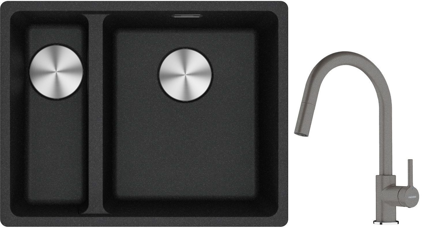 Set évier en granit Franke Maris 125.0687.269, mitigeur de cuisine Franke Lina 115.0626.057