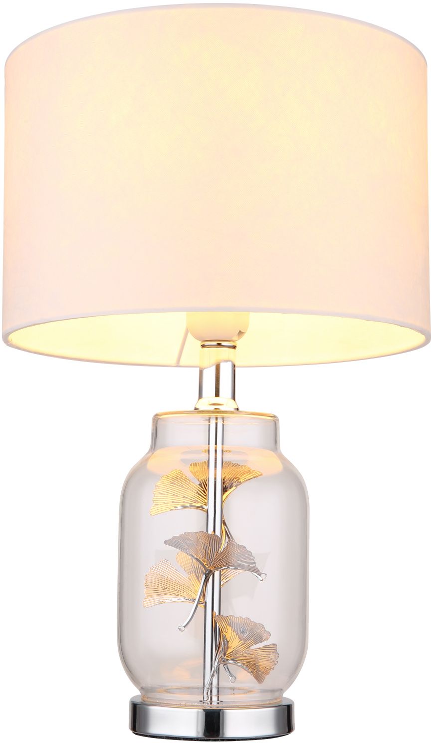 Globo Lighting Ginko lampe de table 1x40 W blanc-transparent-chrome 24141C