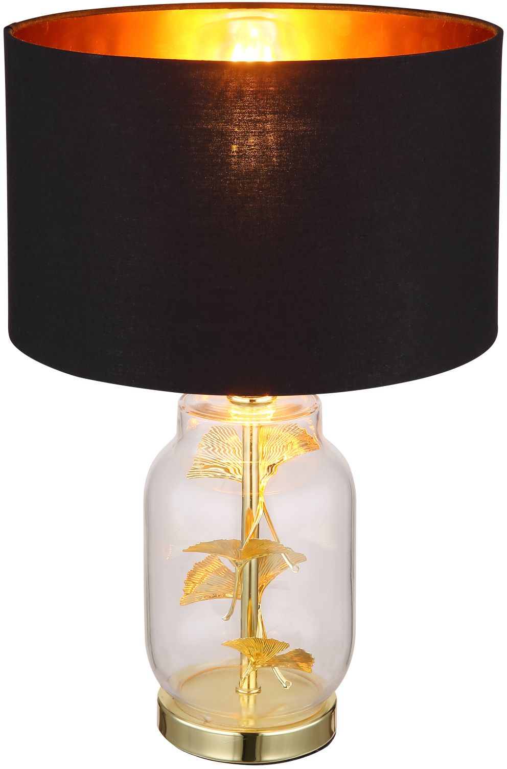 Globo Lighting Ginko lampe de table 1x40 W noir-transparent-laiton 24141M