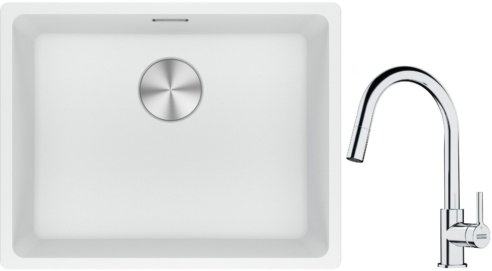 Set évier en granit Franke Maris 125.0687.255, mitigeur de cuisine Franke Lina 115.0693.229