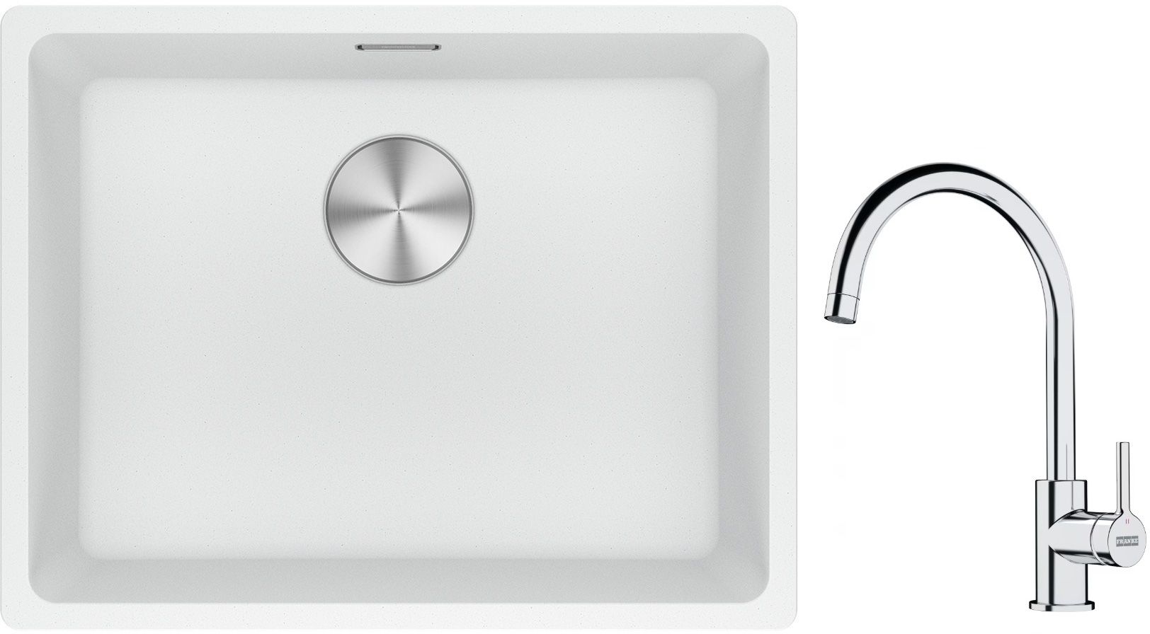 Set évier en granit Franke Maris 125.0687.255, mitigeur de cuisine Franke Lina 115.0693.228