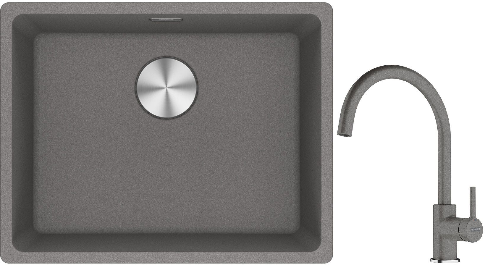 Set évier en granit Franke Maris 125.0687.254, mitigeur de cuisine Franke Lina 115.0626.022