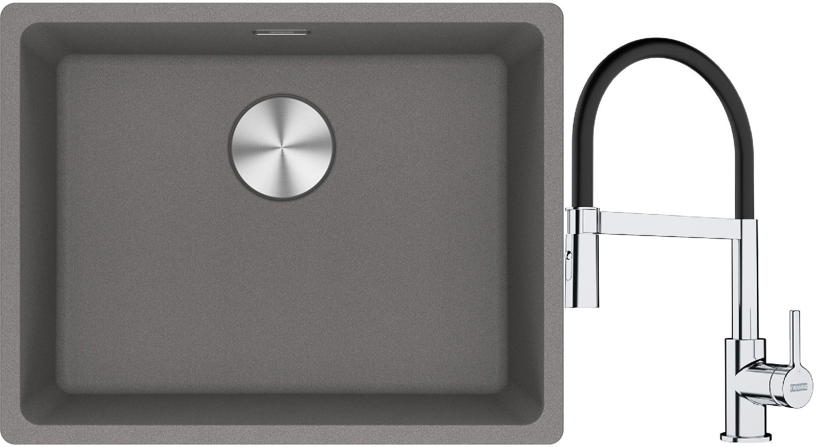 Set évier en granit Franke Maris 125.0687.254, mitigeur de cuisine Franke Lina 115.0626.085