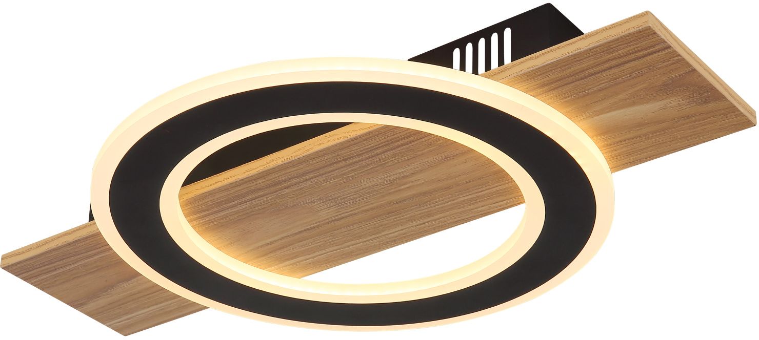 Globo Lighting Jayden plafonnier 1x18 W blanc-noir-bois 48038-18
