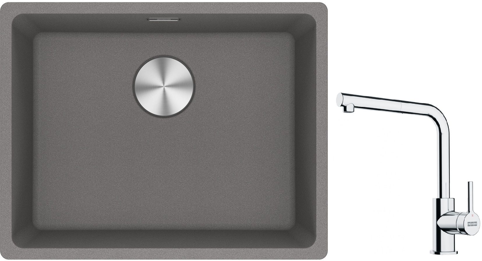 Set évier en granit Franke Maris 125.0687.254, mitigeur de cuisine Franke Lina 115.0712.420