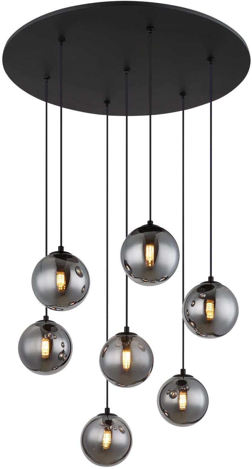 Globo Lighting Riha lampe suspendue 6x3.5 W noir-fumé 56133-7H