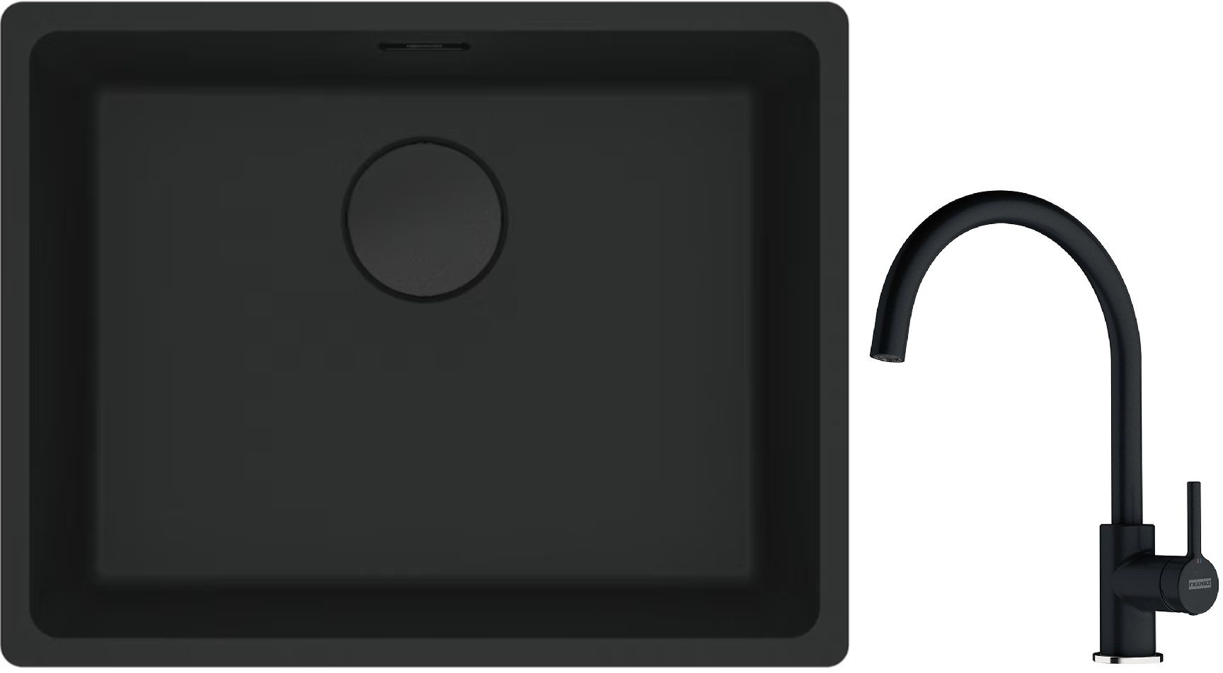 Set évier en granit Franke Maris 125.0697.759, mitigeur de cuisine Franke Lina 115.0626.020