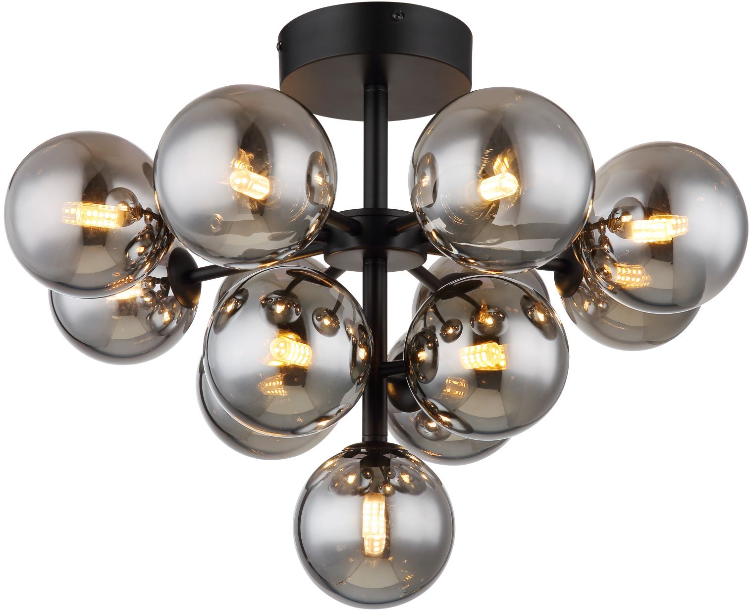 Globo Lighting Grappy plafonnier x5 W noir-fumé 56143-13D