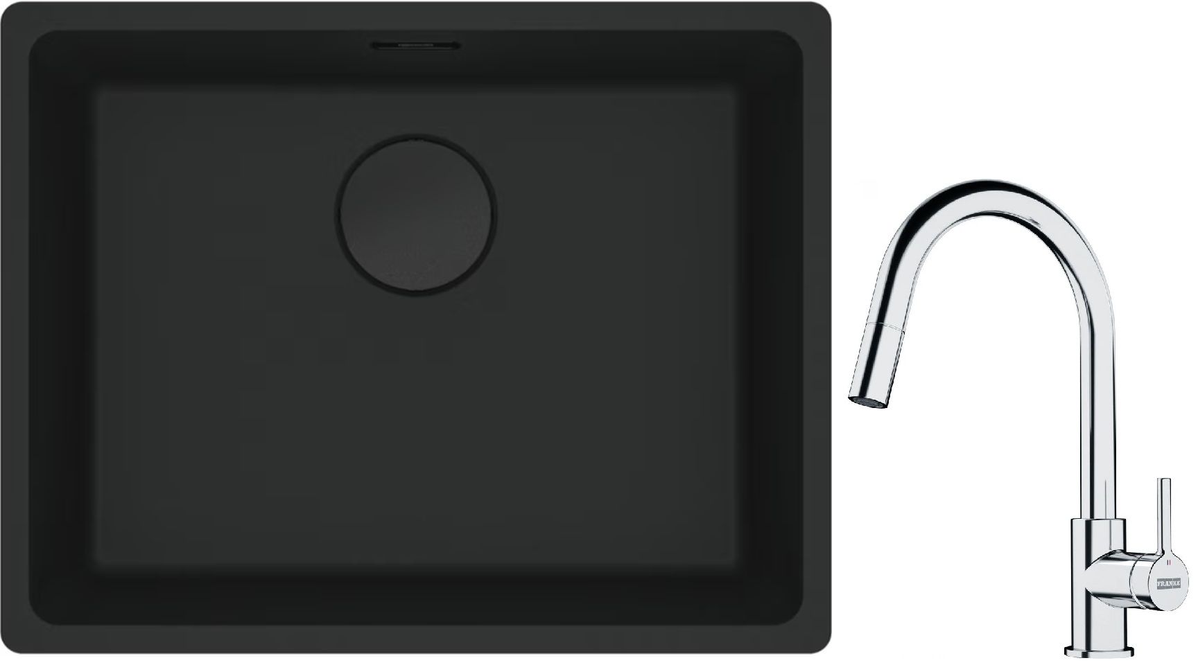 Set évier en granit Franke Maris 125.0697.759, mitigeur de cuisine Franke Lina 115.0693.229