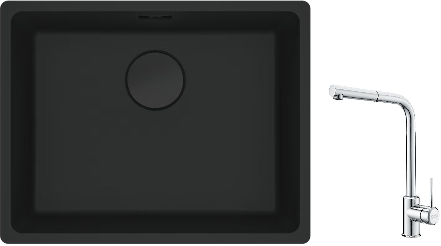 Set évier en granit Franke Maris 125.0697.759, mitigeur de cuisine Franke Sirius Side 115.0668.280