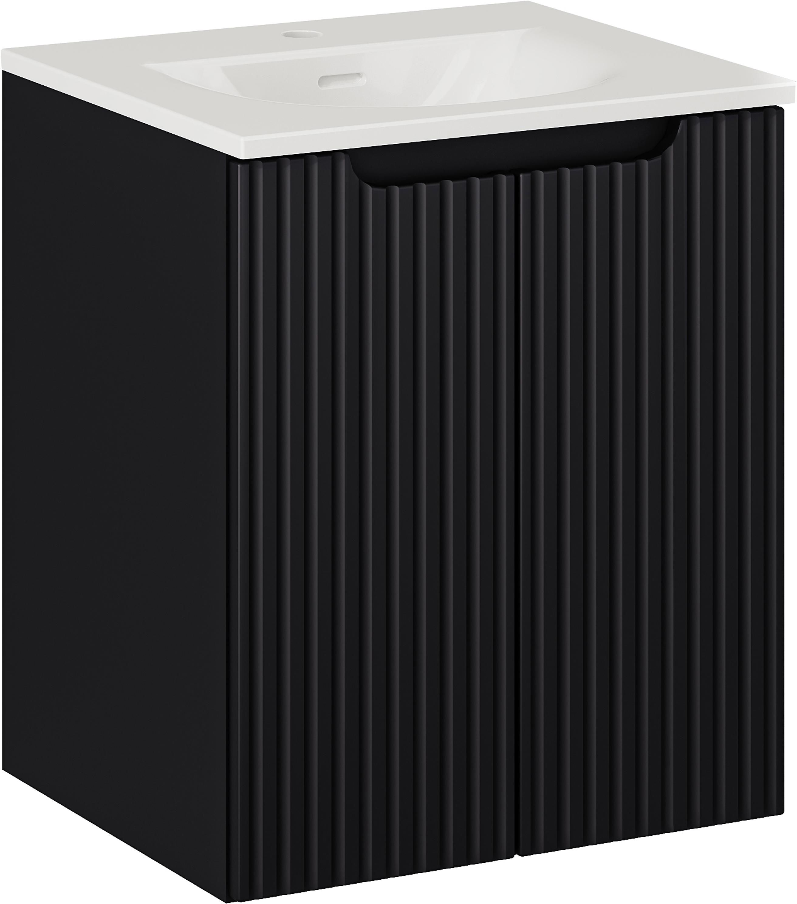 Set armoire Comad Nova Black NOVA BLACK D2 82-50-2D, lavabo Comad Sky 3 SKY 3 50CM DP (E-8099-3-50)