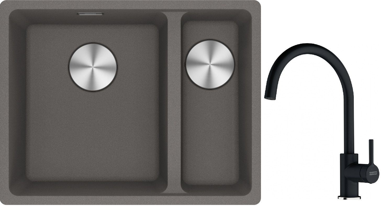 Set évier en granit Franke Maris 125.0687.266, mitigeur de cuisine Franke Lina 115.0626.020