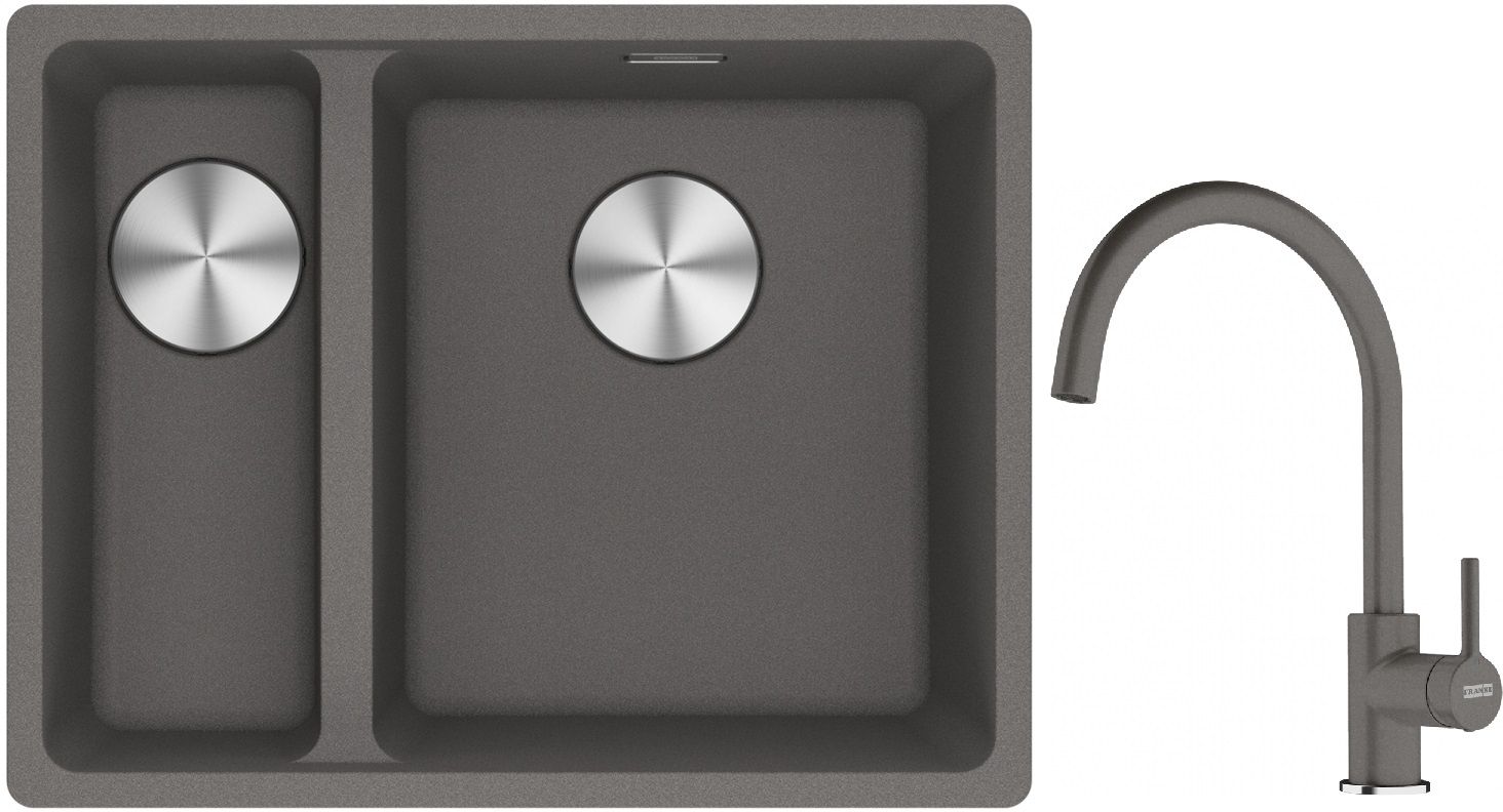 Set évier en granit Franke Maris 125.0687.270, mitigeur de cuisine Franke Lina 115.0626.022