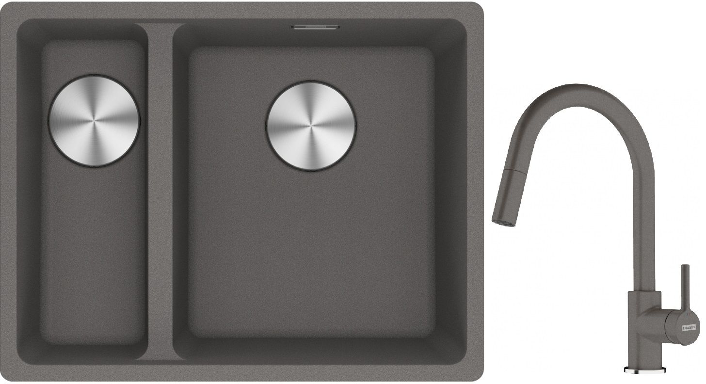 Set évier en granit Franke Maris 125.0687.270, mitigeur de cuisine Franke Lina 115.0626.057