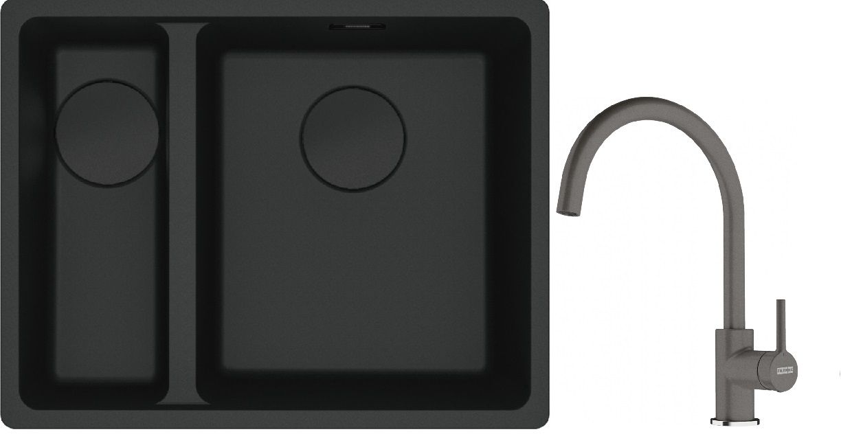 Set évier en granit Franke Maris 125.0697.756, mitigeur de cuisine Franke Lina 115.0626.022