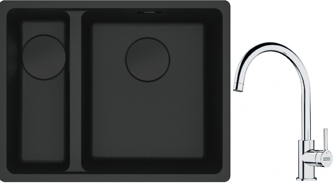 Set évier en granit Franke Maris 125.0697.756, mitigeur de cuisine Franke Lina 115.0693.228