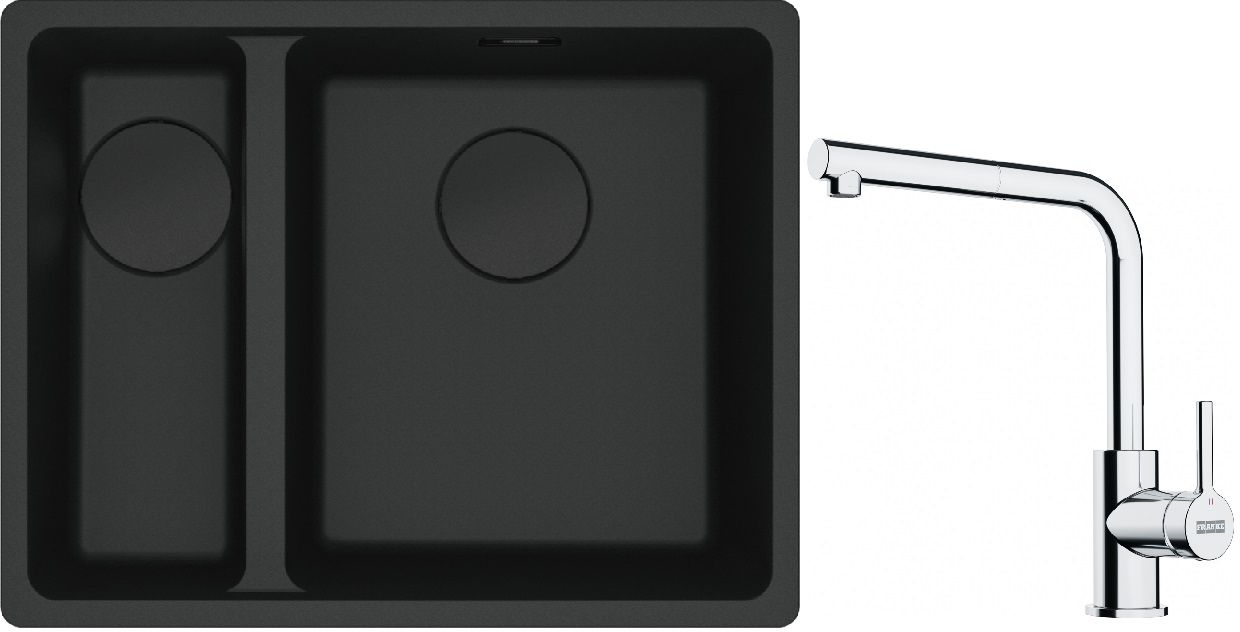 Set évier en granit Franke Maris 125.0697.756, mitigeur de cuisine Franke Lina 115.0712.420