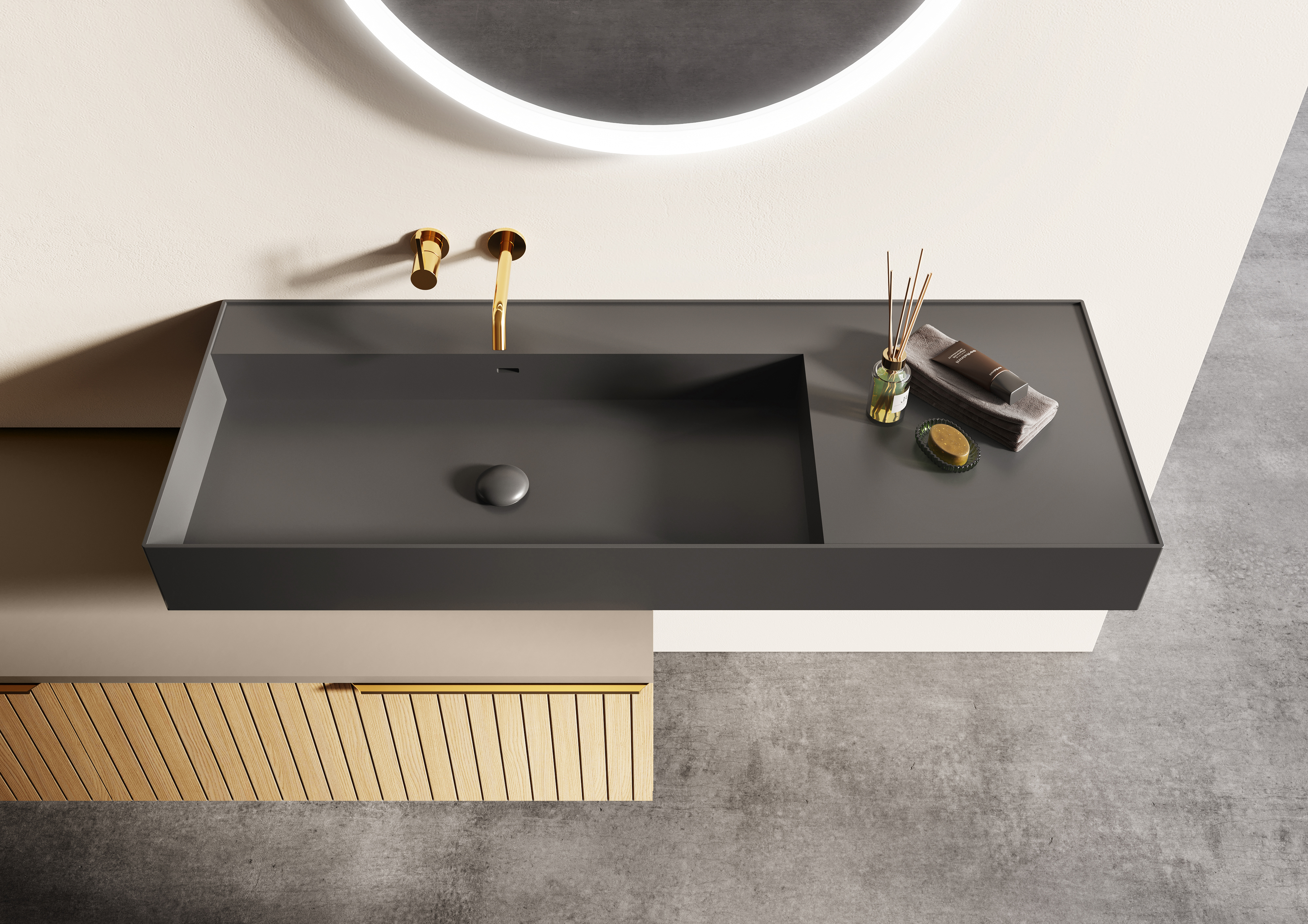 Elita Level lavabo 100.5x45.5 cm rectangulaire classique anthracite mat RE041461186010