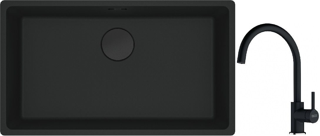 Set évier en granit Franke Maris 125.0697.757, mitigeur de cuisine Franke Lina 115.0626.020