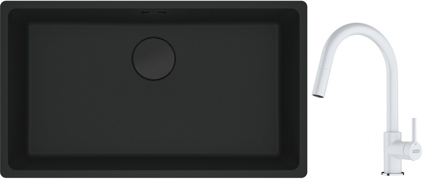 Set évier en granit Franke Maris 125.0697.757, mitigeur de cuisine Franke Lina 115.0626.081