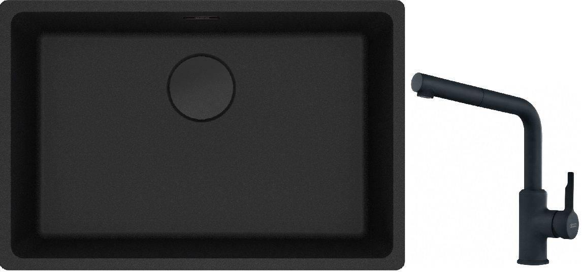 Set évier en granit Franke Maris 125.0697.758, mitigeur de cuisine Franke Urban 115.0627.523