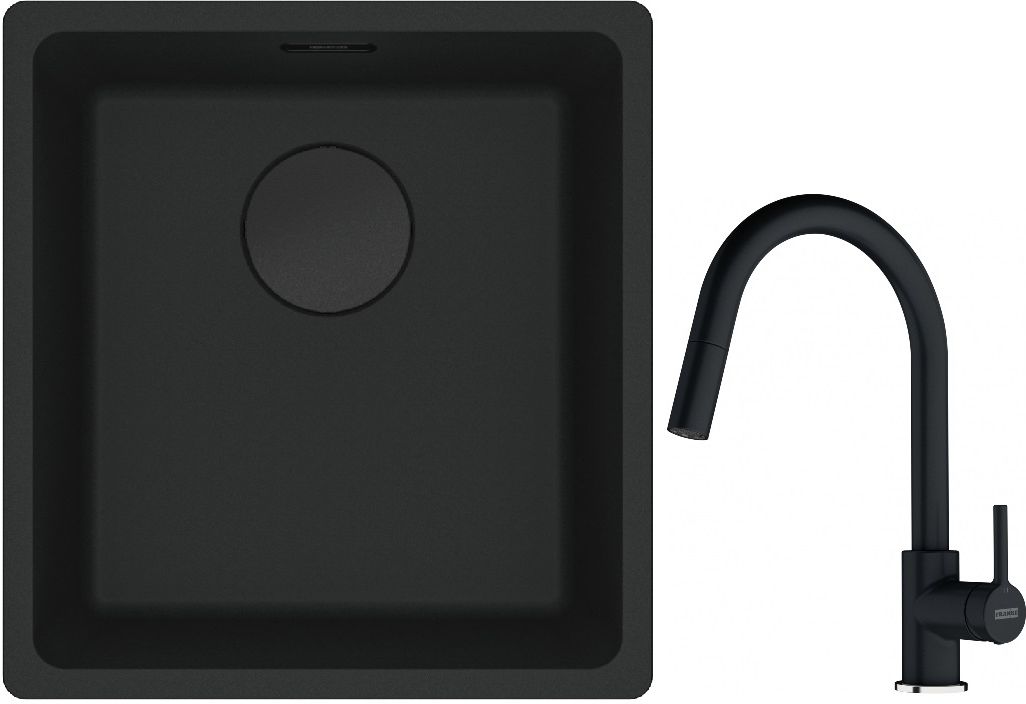 Set évier en granit Franke Maris 125.0697.760, mitigeur de cuisine Franke Lina 115.0626.055