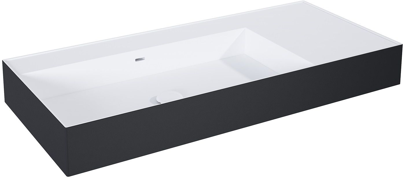 Elita Level lavabo 100.5x45.5 cm rectangulaire classique blanc-noir mat RE041461226030