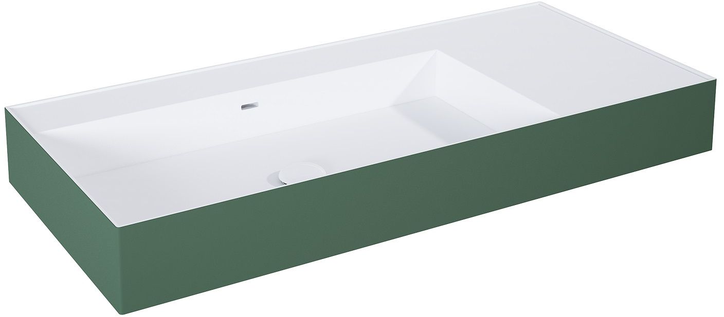 Elita Level lavabo 100.5x45.5 cm rectangulaire classique blanc-vert mat RE041461226200