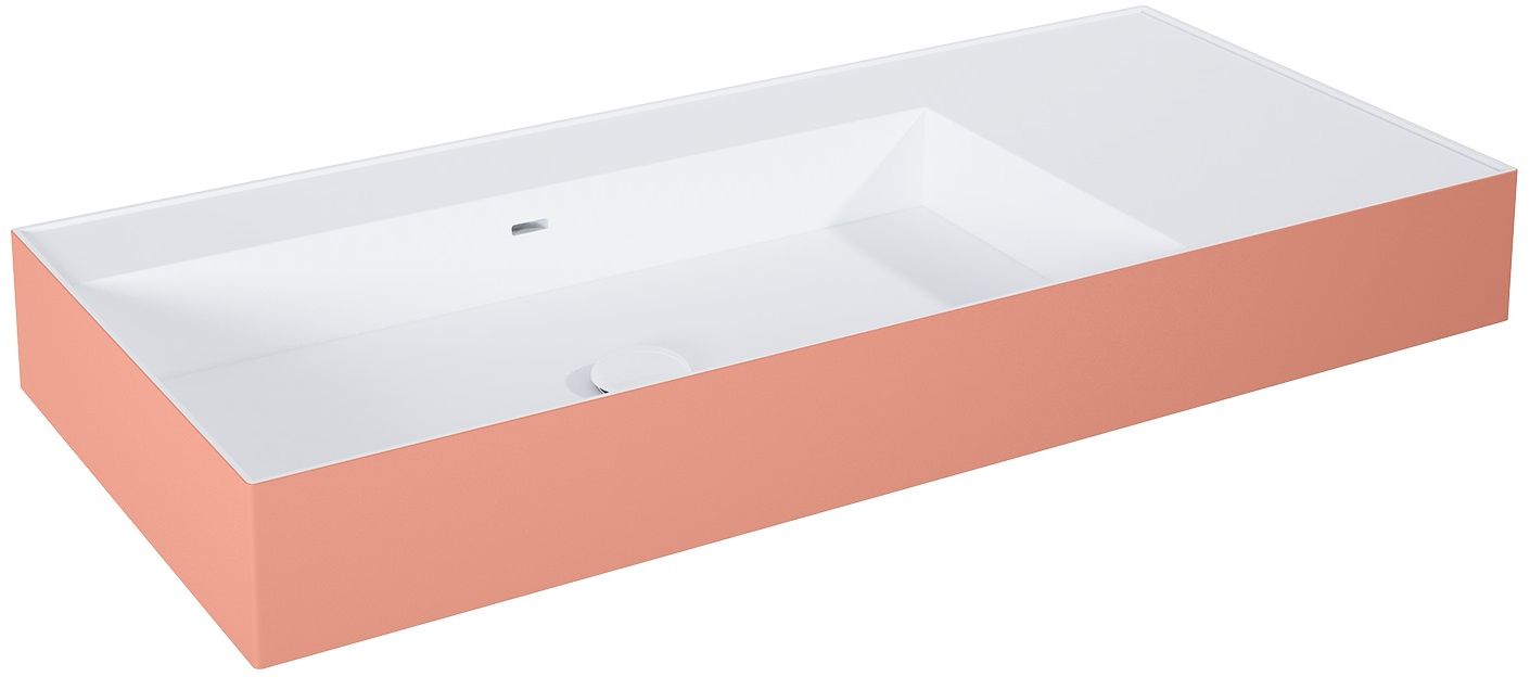 Elita Level lavabo 100.5x45.5 cm rectangulaire classique blanc-rose RE041461226020