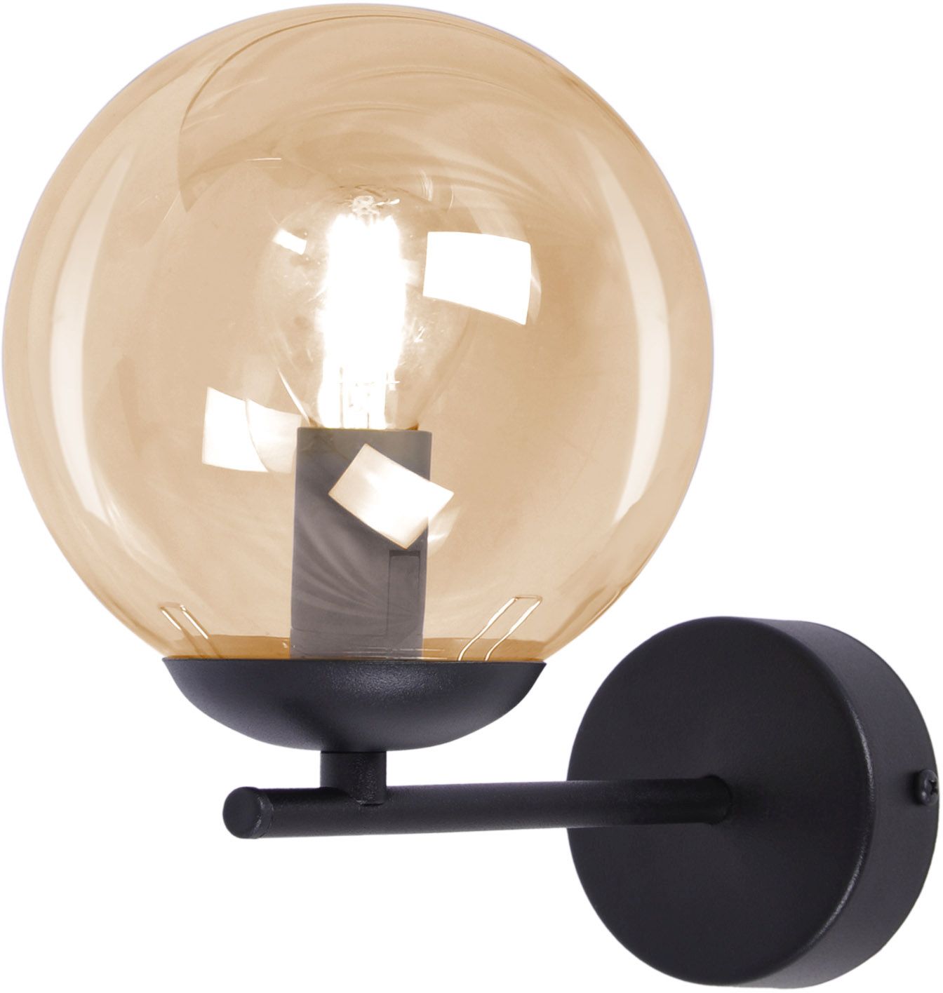 Kaja Delta applique murale 1x10 W noir-ambre K-5306