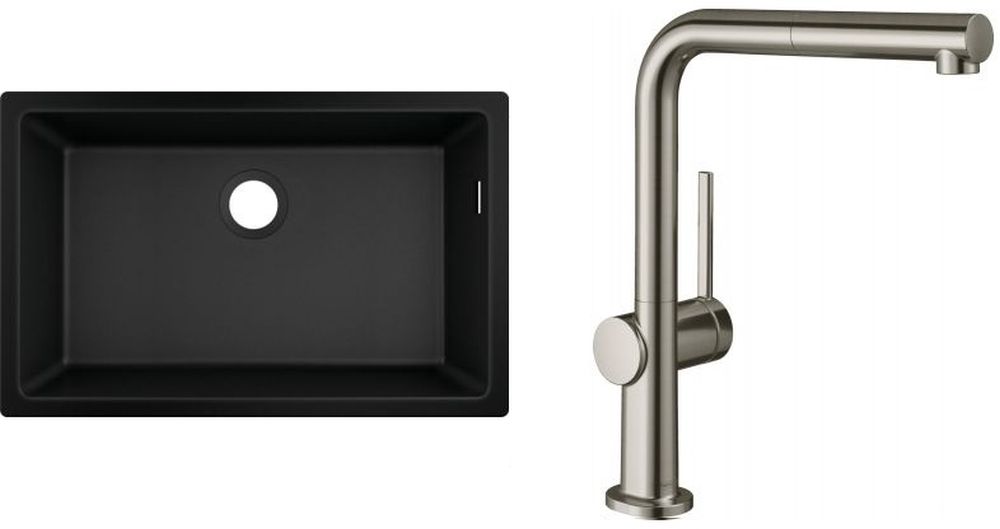Set évier en granit Hansgrohe S 51 43432170, mitigeur de cuisine Hansgrohe Talis M54 72809800