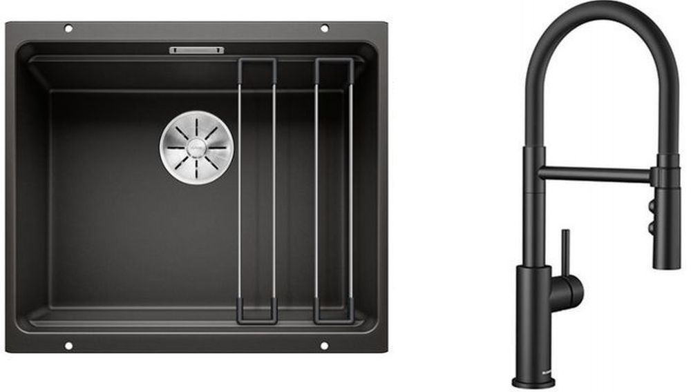 Set évier en granit Blanco Etagon 500-U 525887, mitigeur de cuisine Blanco Catris-S 525793