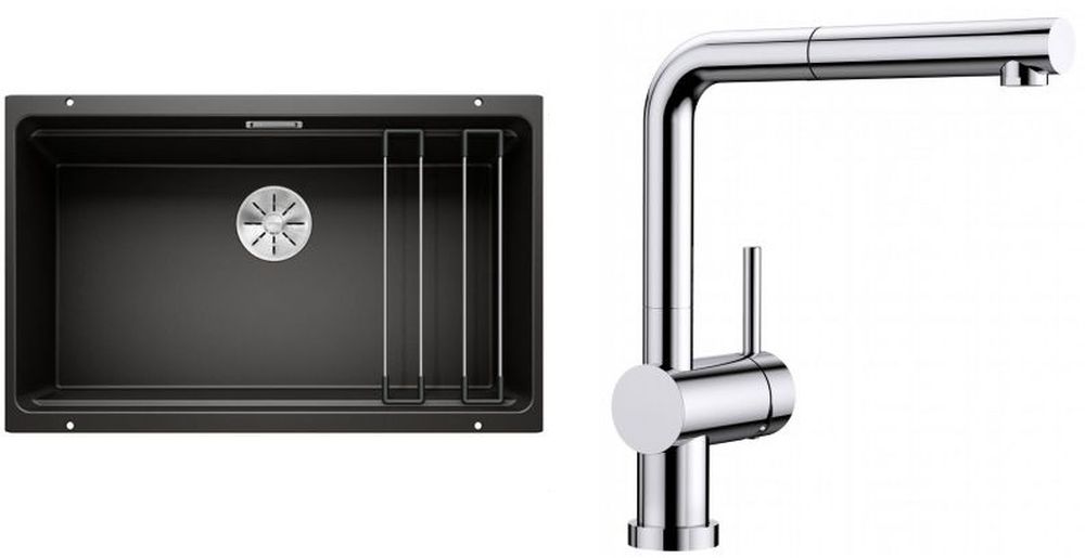 Set évier en granit Blanco Etagon 700-U 525891, mitigeur de cuisine Blanco Linus-S-F 514023