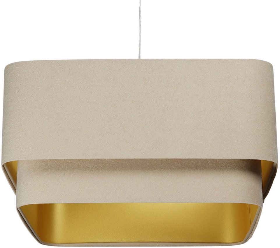 BPS Koncept Kwadro Duo Sue lampe suspendue 1x60 W doré-beige KWD-012