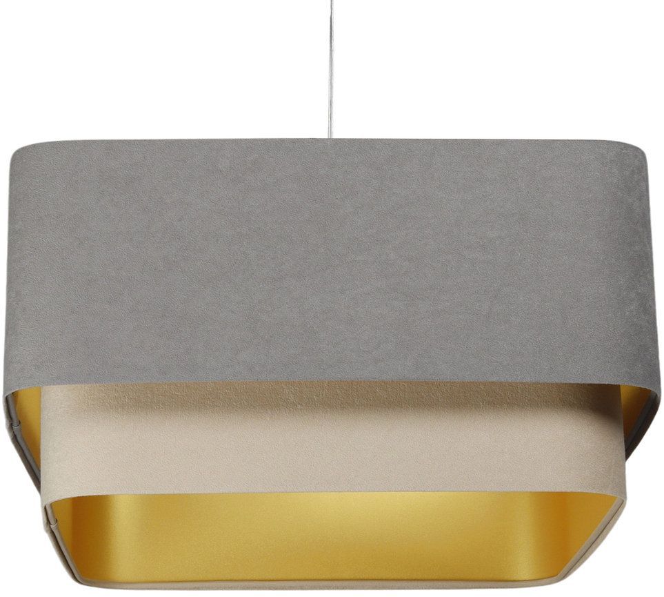 BPS Koncept Kwadro Duo Sue lampe suspendue 1x60 W doré-gris/cendre-beige KWD-015